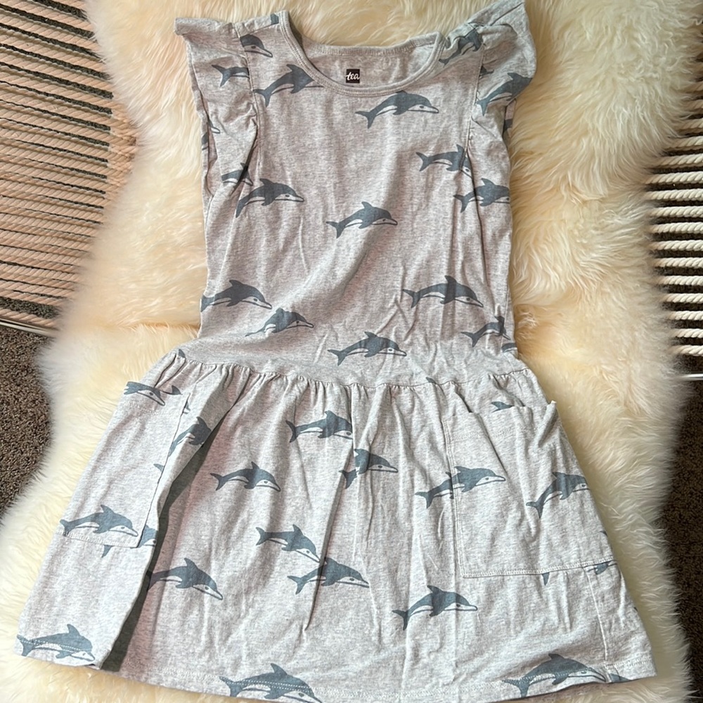 Tea Collection girls size 8 cotton dress. Good used condition.